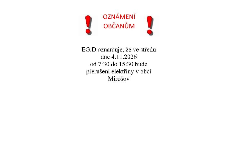 Aktuality - EGD- upozornění